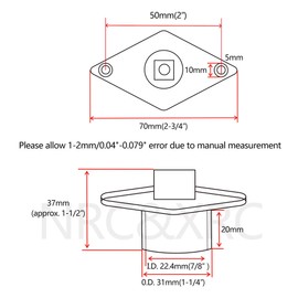 NRC&XRC Stainless Steel 316 Marine Grade Boat FIT 1-1/4IN Hole Garboard Drain Plug W/Screws & O Ring