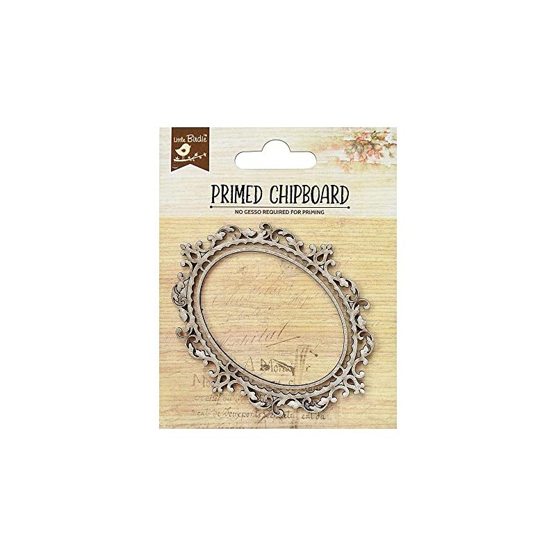 Little Birdie Primed Chipboard 1pc - Oval Frame