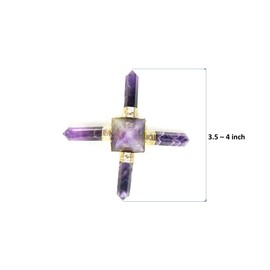 Jet International Women's Exquisite Amethyst Pyramid Energy Generator Conical 4 Points Wow Healing Reiki Sacred Gift Pyramid Generator Crystal Pencil Point Programmable Divine Spiritual Crystal