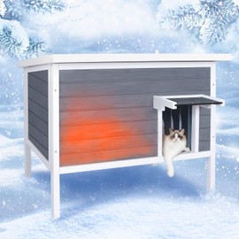 Outdoor Cat House Weatherproof for Winter Feral Cat Shelter for Outside Cats, Insulated All-Round Foam Wooden Large Outdoor Animals House for Cats