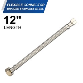 2-Pack EFIELD Faucet Supply Lines, 1/2" FIP x 3/8" COMP Faucet Hose, 12-inch length Stainless Steel Braided Supply Line,(HOSE043)
