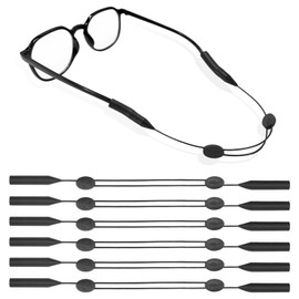 Wanheart 6 Pcs Sports Glasses Strap, Glasses Straps for Men, Sunglasses Holder Strap, Glasses Lanyard, Adjustable Non-Slip Band,Universal Glasses Straps for Men and Women - black