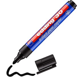 Edding 30Â Brilliant Paper Marker Pigment Marker Refillable 1.5Â -Â 3Â Mm Black