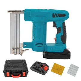 Electric Nail Gun, SEANESZTI Cordless Nail Gun Battery Powered, Pneumatic Brad Nailer with Carrying Case, Battery, Charger, Brad Nailer Kit for Upholstery, Woodworking and Carpentry (Blue)