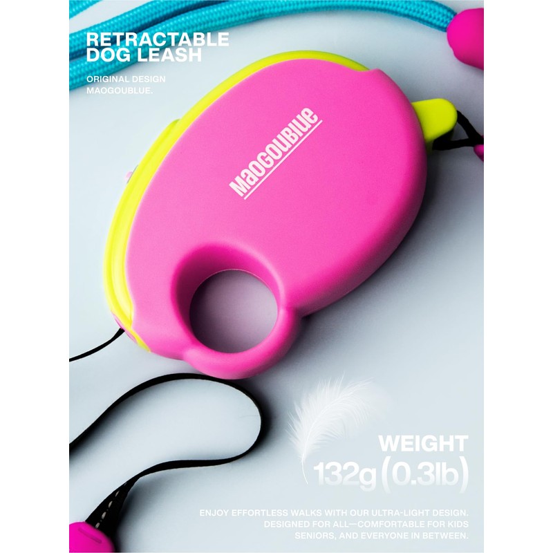 Maogoublue Retractable Dog Leash, 8.2ft Extendable with Cushioned Handle &