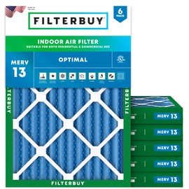Filterbuy 19.25x21.25x2 Air Filter MERV 13 (MPR 1900) Health Defense Replacement (6-Pack), Electrostatic Pleated HVAC AC Furnace Filters, Made in USA (Actual Size: 19.25 x 21.25 x 1.75)