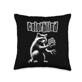 Colorblind Raccoon Magic Cube - Funny Trash Panda Lover Throw Pillow