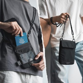 VULKIT City Pouch Bandolera de Viaje, Cartera de Viaje con Bloqueo RFID, Porta Pasaporte, Cartera de Cuello y Bolsa para Teléfono para Hombre, Mujer y Adolescentes