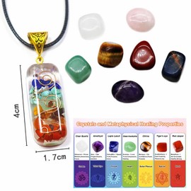 Qlisytpps 10pcs Healing Crystals Set Real Crystals Stones Kit, Chakra Crystals Gemstones Amethyst Clusters,geode Crystals,Chakra Necklace Witchcraft Crystals Gifts Beginners Gift