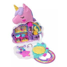 Polly Pocket Set De Juego Unicornio Con Salón Arcoíris