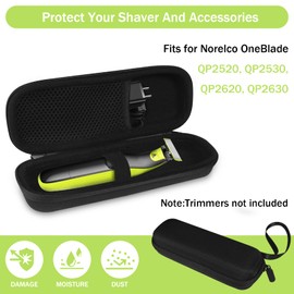 ZORETCO Hard Travel Carrying Case for Hybrid Electric Trimmer and Shaver, Protective Organizer Storage Bag for QP2520, QP2530, QP2620, QP2630- Black