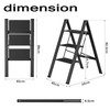 MAMIZO 3-Step Aluminum Step Ladder - Portable and Lightweight with