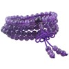 Shanxing 6mm Amethyst Crystal 108 Prayer Beads Mala Wrap Bracelet