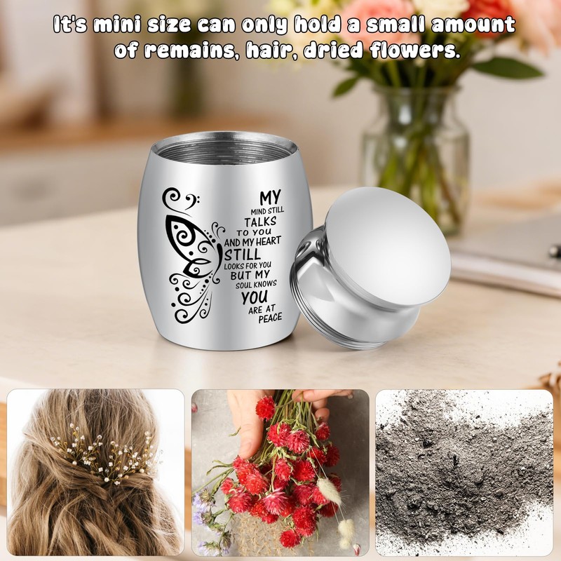SOITIS Small Urns for Human Ashes Keepsake 1.2 Inches Stainless