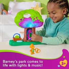 Barney World Preschool Toy Lights & Sounds Treehouse Playset with Figures for Pretend Play Kids Ages 3+ Years