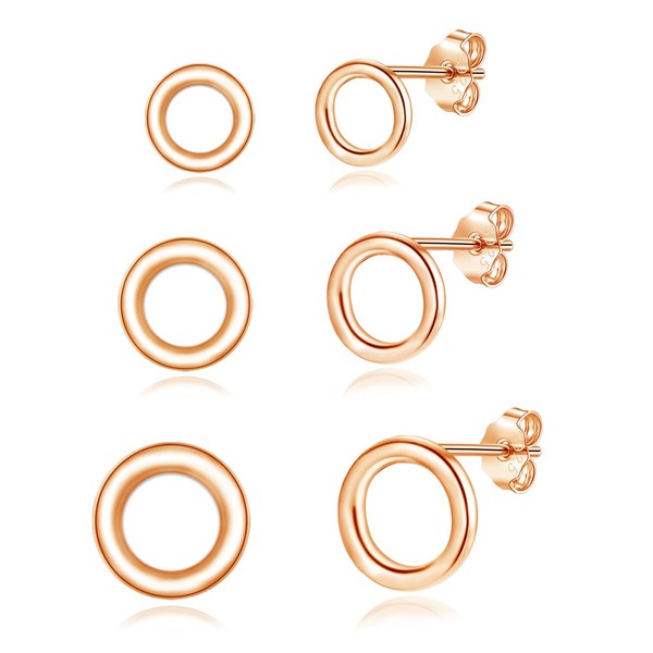 Loutade Silver Stud Earrings for Women, 3 Pairs S925 Sterling