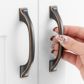 ASKANO 3 Inch Hole Centers, Oil Rubbed Bronze Arch Kitchen Cabinet Pull Handle ZP2409 | Pack of 10, Solid Hardware for Drawer, Dresser, Bathroom, Vanity, Furniture Door, Cupboard, Bedroom, 3"