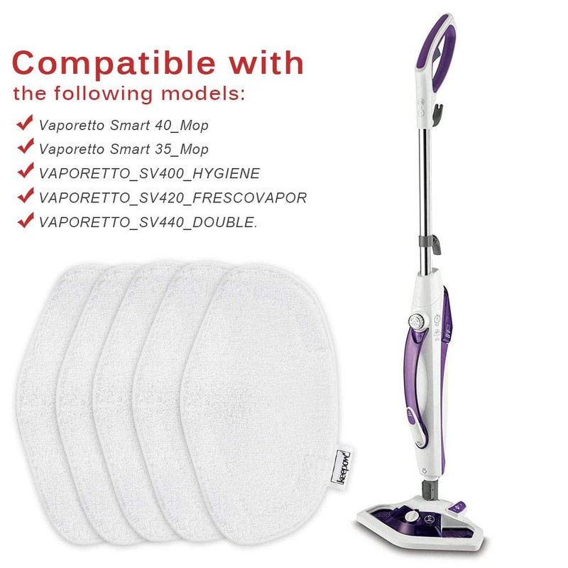 Keepow, 5 x Washable Wipes for Vaporetto PAEU0332 White