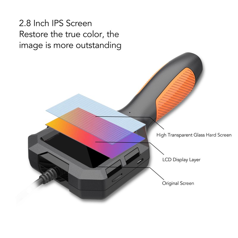 2.8 Inch IPS Screen Endoscope IP68 Waterproof 2MP Lens Handheld
