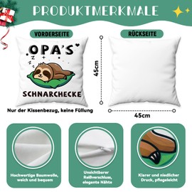 DADAPANGHU Grandpa Gift, Gifts for Grandpa, Best Grandpa Gift Christmas, Sloth Gift, Grandpa Birthday, Father's Day Gift for Grandpa, Cushion Cover (45 x 45 cm), Funny Socks and Keyring