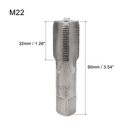 sourcing map Metric Hand Tap M22 Thread 1.5 Pitch 4 Straight Flutes H2 Alloy Tool Steel Bottom & Taper Screw Tap Set Tapping Tools for Repairing 1 Pair