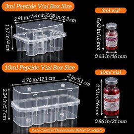Gjinxi 20-Slot Refrigerator Organizer, 3mL And 10mL Vial Holder, Peptide And Insulin Case For Fridge, Secure Vial Holder For Diabetic Care, Medications, 20 Compartments