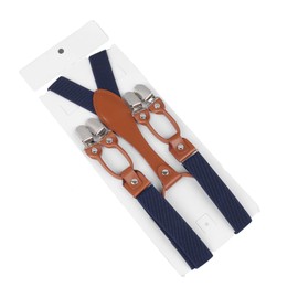 Men's Suspenders, Adjustable Heavy Duty, Elegant Double Layer, Easy Matching, Durable Elastic for Men (Navy Blue)