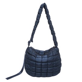 Nexum Quilted Tote Bag Waterproof Puffer Tote Bag For Women Adjustable Strap Quilted Carryall Bag With Padding Hobo Bag Blue