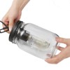 LALUZ Mason Jar Flush Mount Ceiling Light, 3-Light Black Farmhouse