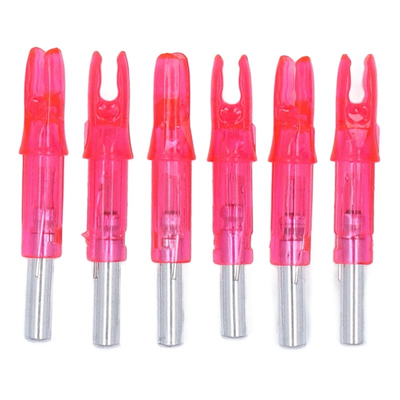 6Pcs Lighted Arrow Nocks High Visibility High Light Transmittance Waterproof