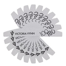 Victoria Vynn Double Sided Nail File Emery Board Nail Styling Manicure Tools 10pcs (100/180 White Crescent)