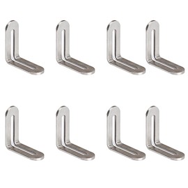 8 Pcs Corner Brackets, Stainless Steel L Brackets Adjustable Angle Corner Brace Wood Connectors for Furniture, 48mmx48mm