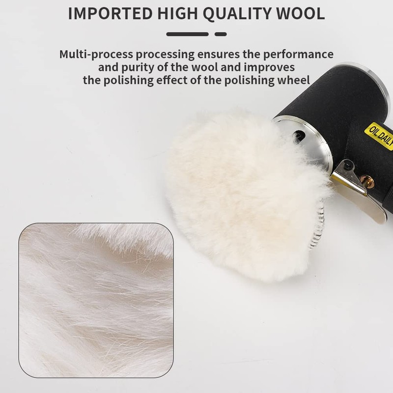 Baisiky 8PCS 6 Inch Wool Polishing Buffing Pad, Polishing Buffing