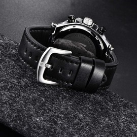 BENYAR Mens Watches Chronograph Date Waterproof Sports Watches Leather Strap Business Wrist Watches (Blue)