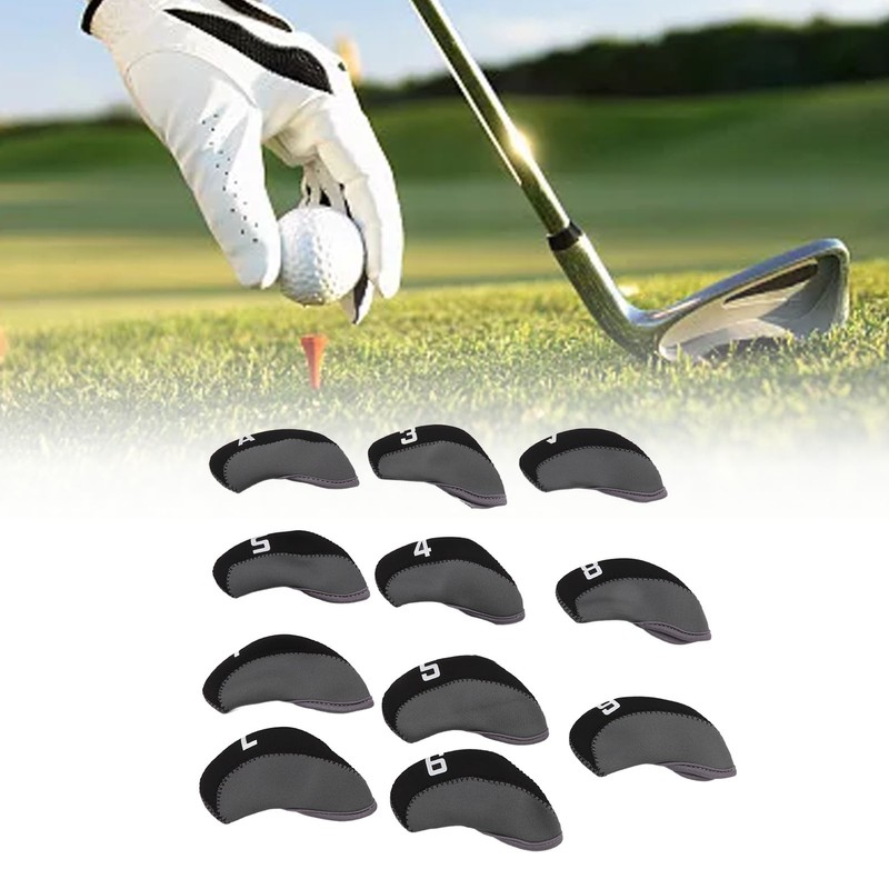 11PCS Golf Club Head Covers Neoprene Numbered Golf Club Head