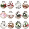 Party Clear Bauble,12Pcs Fillable Clear Plastic Balls with Decorations Transparent