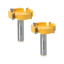 POWERTEC Slab Flattening Router Bit, CNC and Surfacing Router Bit 1/2 Shank, 2" Diameter, 1/2" Cutting Depth, Router Planer Bit - Perfect for Spoilboard Surfacing, Wood Milling Planing - 2PK, 73055-P2