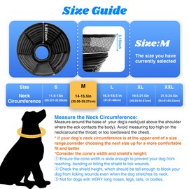 Inflatable Dog Cone for Dogs After Surgery,Soft Adjustable Elizabethan Collar for Medium Dogs,2-in-1 Dog Cone with Detachable Shield,Anti-Anxiety Comfortable Pet E-Collar Prevents Licking Wounds(M)