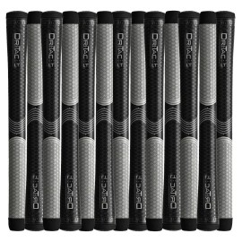 Winn Dri-Tac LT (Less Taper) Black Gray Oversize Golf Grip 7LTDT-BKG - Set of 13