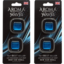 Aroma Waves Fresh New Car Air Freshener Clip-on Car Vent Grill Twin Pack (2)