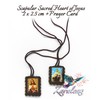 Catholic Scapular Brown Wool Rectangular Icon Handmade Sacred Heart of