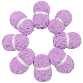 HouseABC Chunky Yarn for Hand Knitting Soft Jumbo Bulky Fluffy Yarn for Crocheting Blanket Scarf DIY 8 Pack (Light Purple, 28yds, 8 Ounces Each)