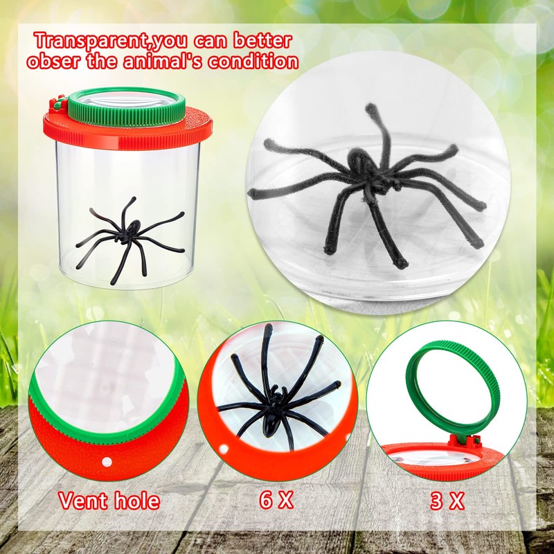 Insert Bug Viewer for Kids, 4PCS Magnifying Insect Box Bug