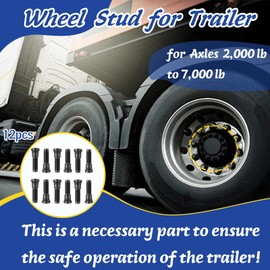 12-Pack Replacement Set for Trailer Hub/Wheel ，Wheel Stud for 2,000-7,000 lb Trailer Axles - Easy Install Press-in Studs 0.78" Head 2.15" Length