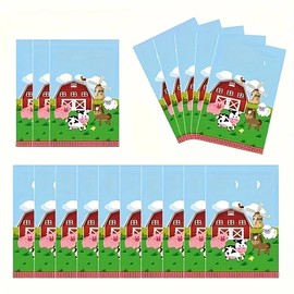 LPOTRES 30 Farm theme gift bags, Farm theme party decorations, Cartoon theme birthday party decoration supplies.