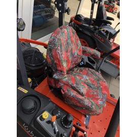 Durafit Seat Covers, Custom Fit Kubota Seat Cover for 2022 and Newer for KUBOTA Zero Turn Mowers Z252 Series in Red Camo Waterproof Endura Fabric