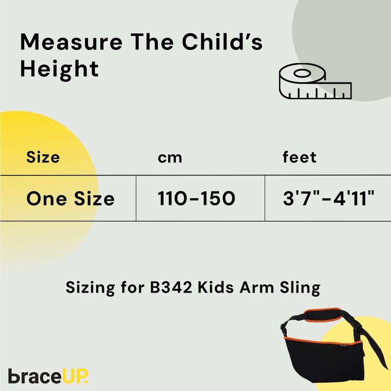 BraceUP Arm Sling for Kids - Comfortable Adjustable Support for