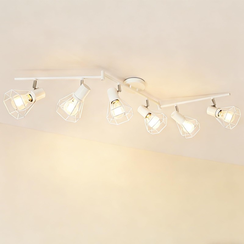 HiBay 6-Light Track Lighting, Directional Ceiling Track Light Fixture, White