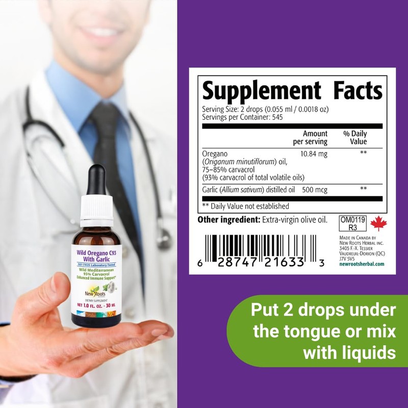 NEW ROOTS HERBAL Wild Oregano Oil Tincture with Garlic (1