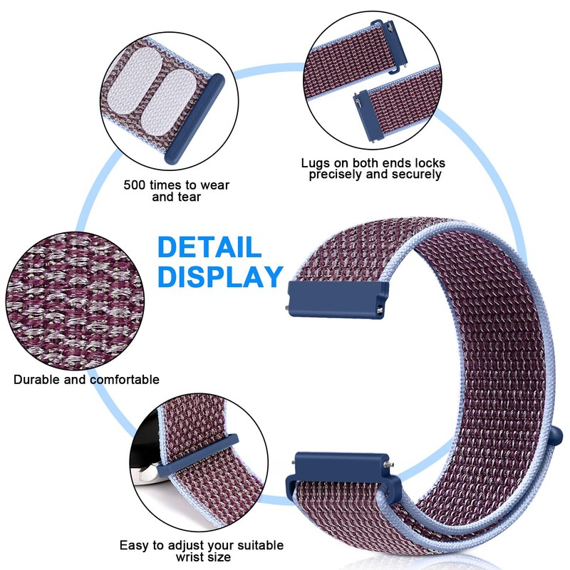 Runostrich Watch Band, 0.8 inch (20 mm), 0.9 inch (22